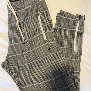 TS Men's Checkered Pants - Black and White